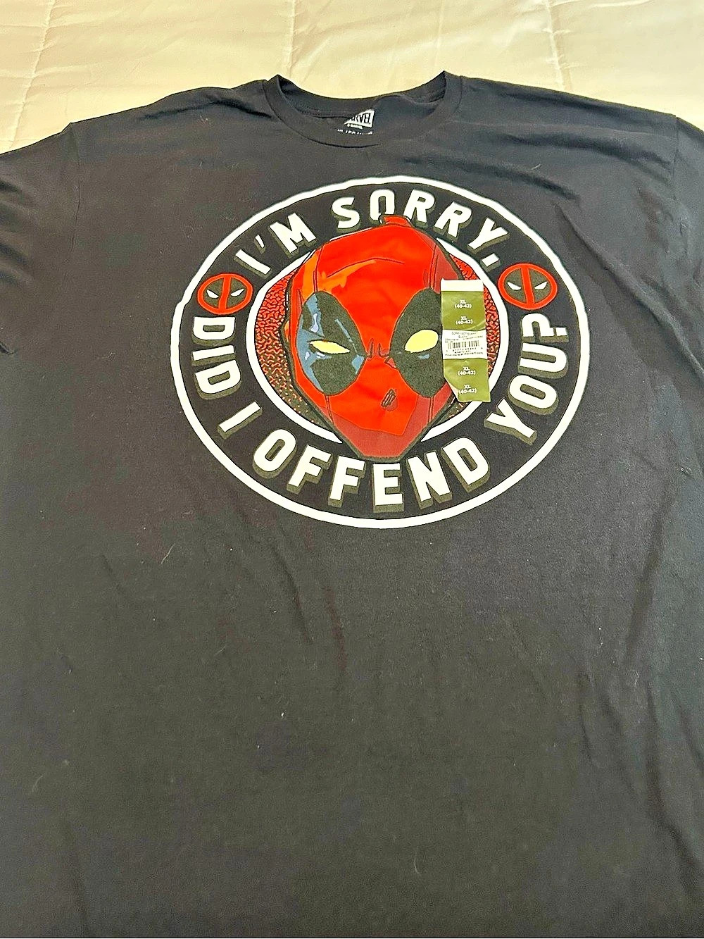 Marvel Deadpool I'm Sorry Did I Offend You T-Shirt Graphic Tee Size XL NWT
